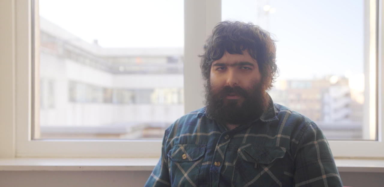 Peadar in ENIL's office