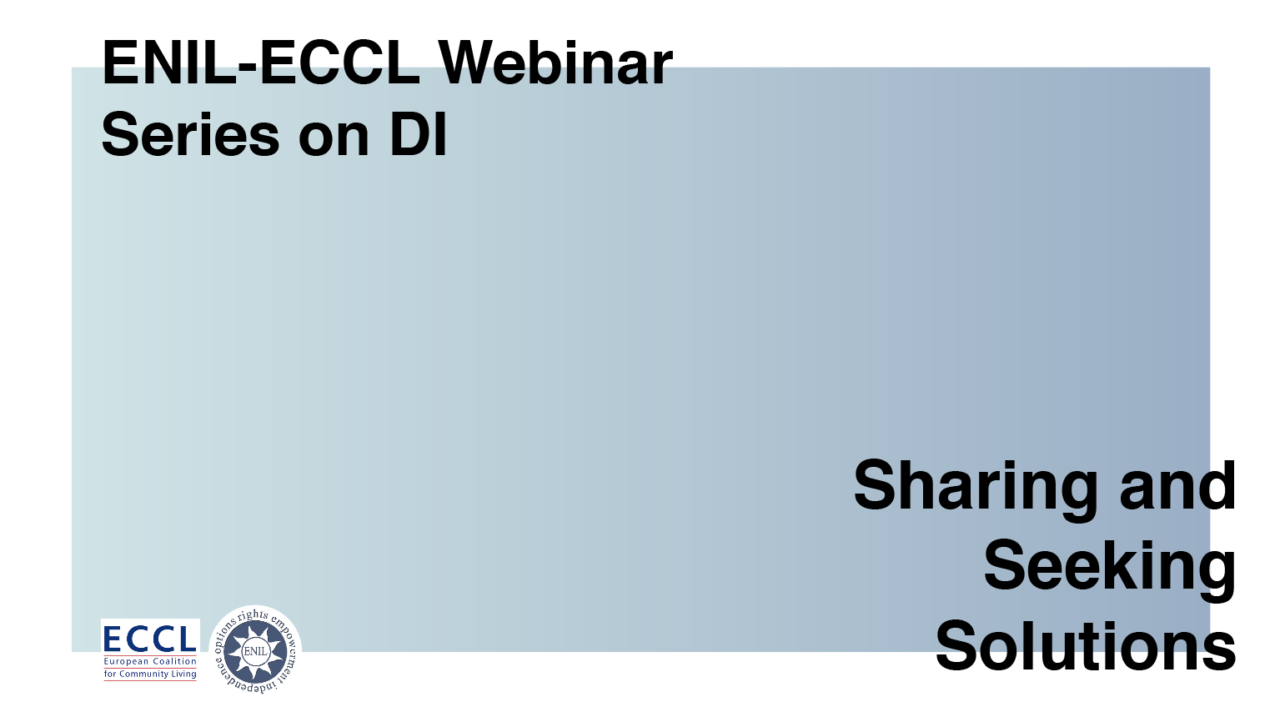 ENIL-ECCL Webinar, series on DI. Sharing and Seeking Solutions