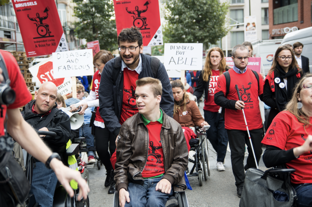 Protesters at the Freedom Drive