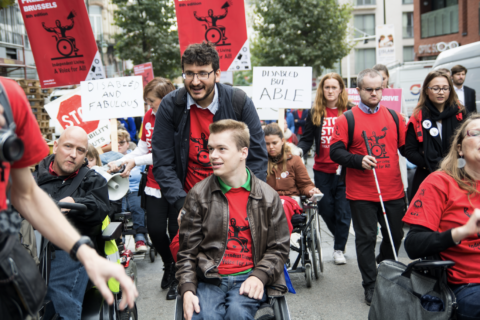 Protesters at the Freedom Drive