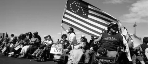 Protesters, 50 years ago for independent living
