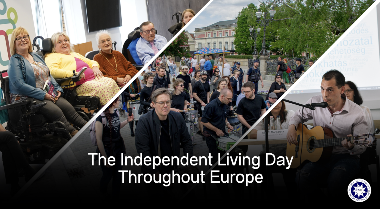 The Independent Living Day Throughout Europe. Collage of events taking place in Poland, Hungary and Ireland