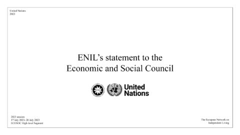 ENIL's statement to the Economic and Social Council. ENIL and United Nations