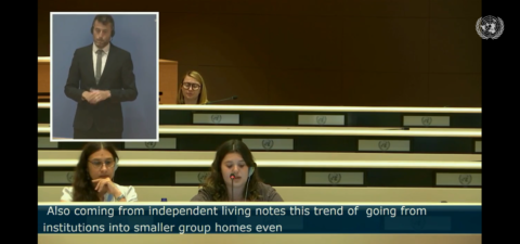 ENIL representative intervening at the United Nations in Geneva