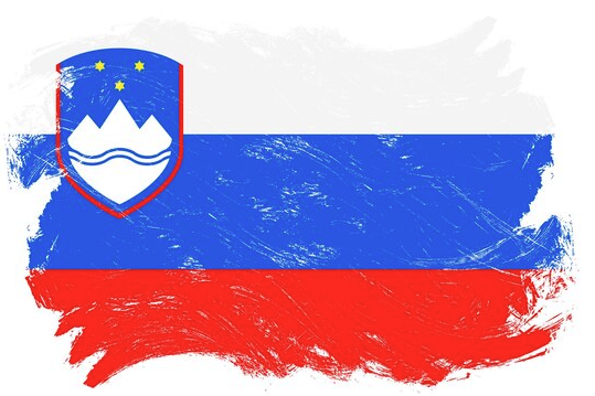 Flag of Slovenia, consisting of yellow, blue, red and a coat of arms