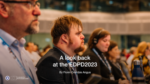 A look back at the EDPD2023. By Fionn Crombie Angus. Photo of a man, among other people in the room of the European Commission