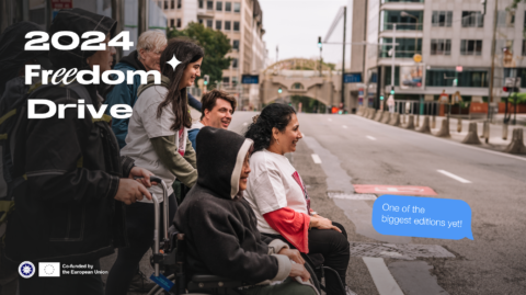 2024 Freedom Drive. People marching in the streets of Brussels