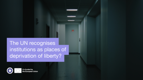 The UN recognizes institutions as places of deprivation of liberty. Image of a dark hallway.