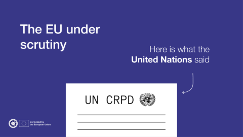 The European Union under scrutiny. Here is what the United Nations said. Illustration of the UN CRPD