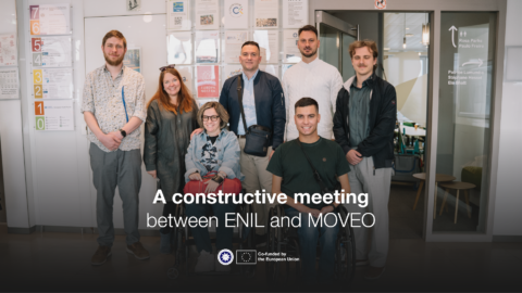 A constructive meeting between ENIL and MOVEO. Photo of a group of people posing for a photo