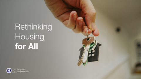 Rethinking housing for all. Image of a person holding house keys